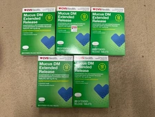 5 Boxes CVS Mucus DM extended release 12 Hours 20 Extended Release Tablets 1/26
