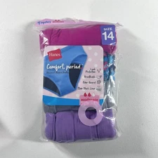 Hanes Comfort 4 Hipsters Moderate Protection Size 14 Period Protection Underwear