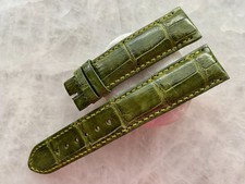 20mm/18mm Green Alligator Crocodile Print Leather Watch Strap Band