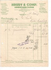 AJ2 Alte Rechnung Hruby & Comp. Lederwarenfabrik Hachenburg 1927