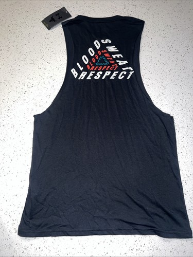Under Armour Project Rock Mens Small DMND Muscle Cutoff Tank Black 1377293 NWT - Picture 5 of 5