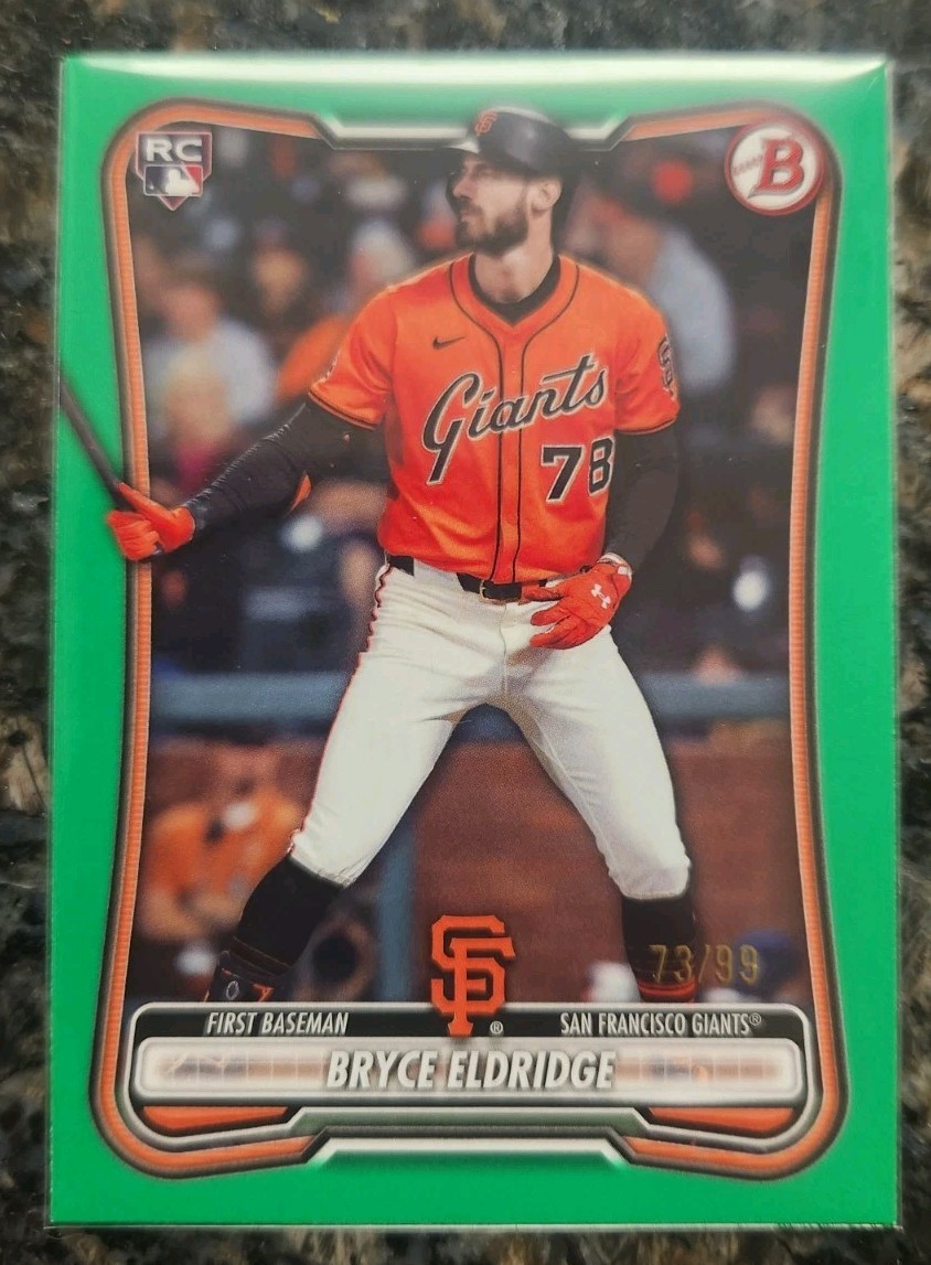 2026 Bowman - Bryce Eldridge #58 (RC) Green Parallel #ed /99 - Giants Rookie