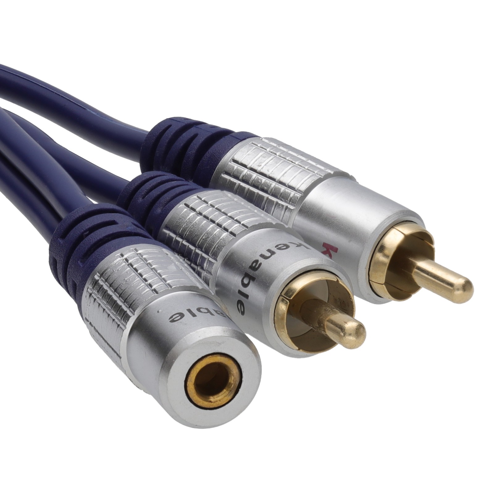 5m PURE 3.5mm Stereo Jack Socket to 2 Phono Plugs Audio Cable Gold [008589]