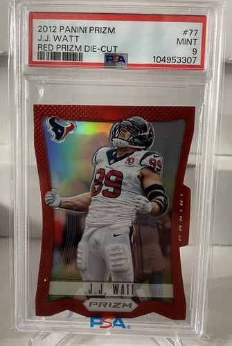J.J. Watt [Red Prizm Die Cut] #77 2012 Panini Prizm card