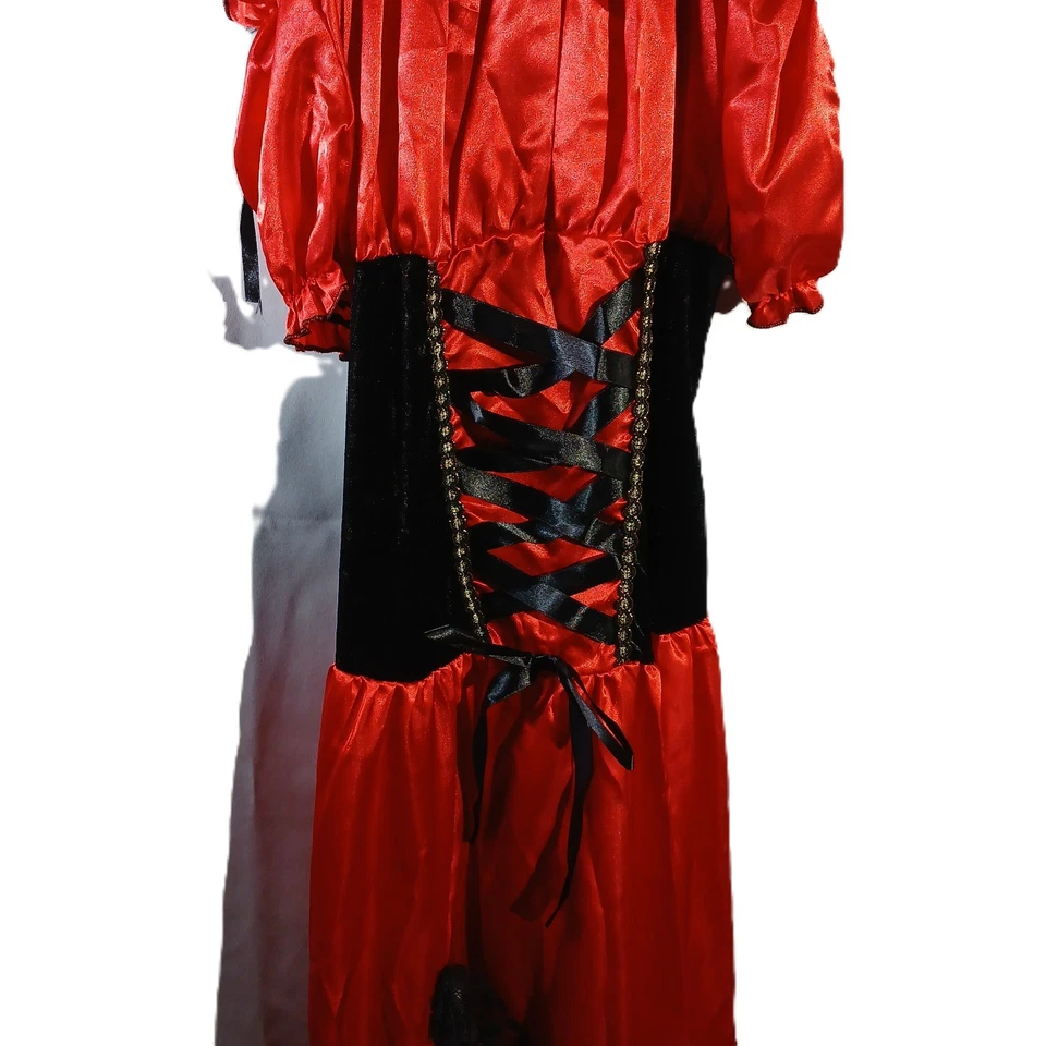 Burlesque Style Corset Mid Length Satin Dress/ Feather Garter & Headband/NWOT - Image 2 of 4