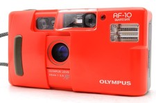 Olympus AF-10 Red NEAR MINT w/Strap  Compact 35mm Film Camera From JAPAN