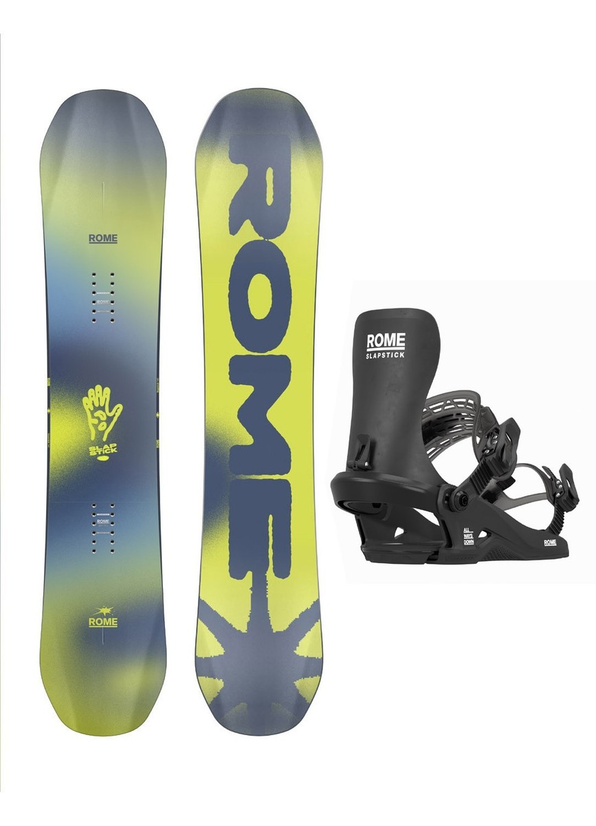 2枚セット R.O.M.E.-N-Tha Darkcide/Slippin'n Rome Slapstick Youth Snowboard 135 cm True Twin With Rome Bindings