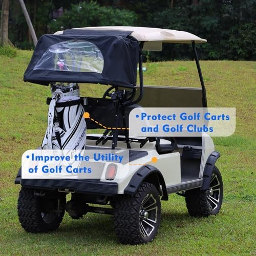 Golf Cart Universal Rear Bag Rain Cover Kit, Fits for Club Car, EZGO, Black - Picture 5 of 7