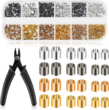 2200 Pieces Crimp Beads for Jewelry Making, Crimp Tubes with Crimping Pliers, 3