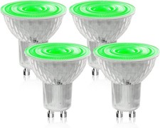 GU10 Green LED Bulbs 5W, MR16 Green Colored Spotlights 50W MR16 GU10 Halogen Re
