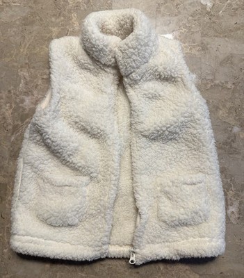 Carter's Just One You Ivory Sherpa Fleece Full Zip Vest Sleeveless 18M