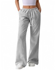 Striped Wide Leg Pants for Women Spring Summer 2026 Drawstring Lounge PJ Beac...