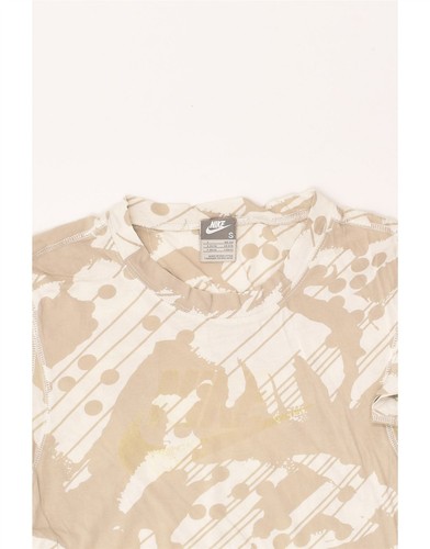 NIKE Womens Graphic T-Shirt Top UK 8/10 Small Beige Cotton AW06 - Picture 3 of 3