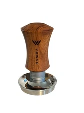 YMWVH Adjustable Espresso Tamper 58mm Depth Calibrated Wooden Handle Coffee Tool