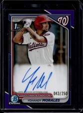 2024 Bowman Yohandy Morales Chrome Auto Purple Refractor 1st Prospect #043/250