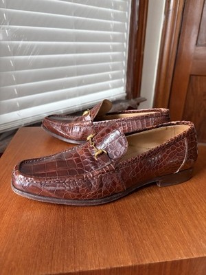 $2000 MSRP | BROOKS BROTHERS 12D GENUINE ALLIGATOR BIT LOAFERS SHOES 12 D