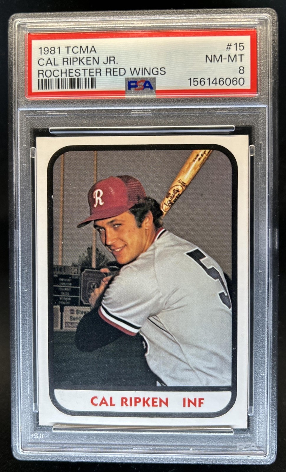1984 TCMA Cal Ripken Jr Rochester Red Wings #15 PSA 8 view 1