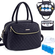 Breastmilk Cooler Travel Bag 2 PCS Wipes Dispensers Ice Pack Fits 6 Bottles