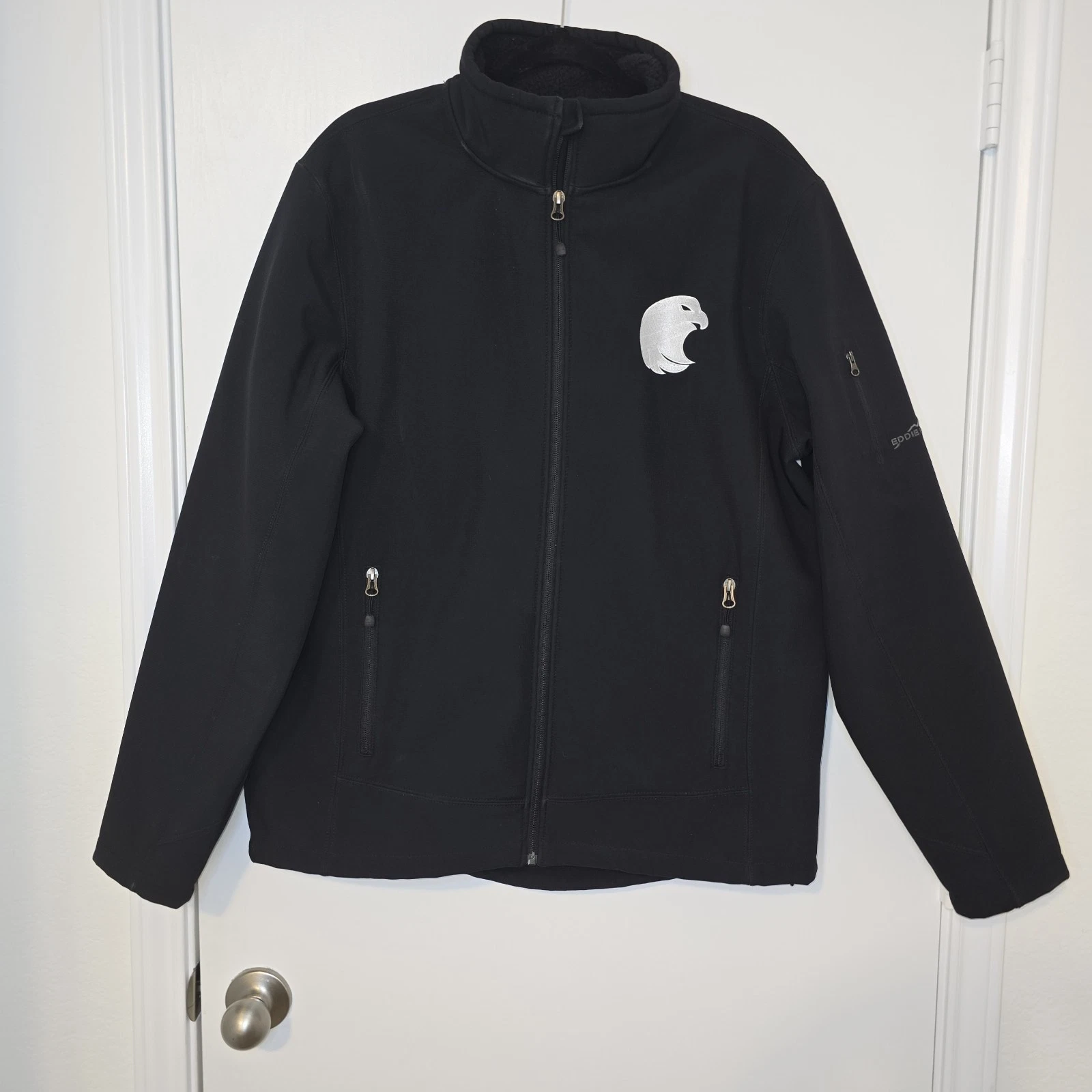 Eddie Bauer Rugged Ripstop Soft Shell Jacket Men's L Gray EB534 Eagle Logo