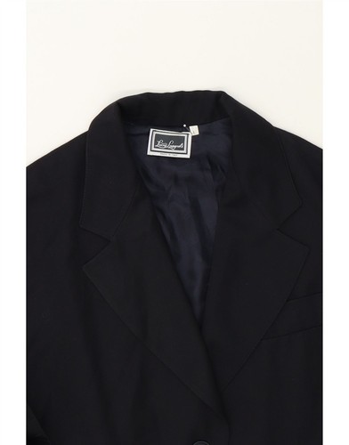 LUISA SPAGNOLI soprabito donna UK 16 grande blu navy CU74 - Foto 3 di 3