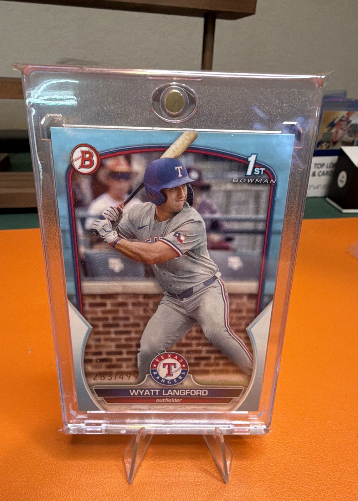 2023 Bowman Draft - Wyatt Langford #BD-106 Sky Blue /499 (RC)