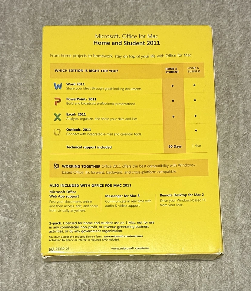 Microsoft Office for Mac Home and Student 2011 W/ Key - Image 3 of 3