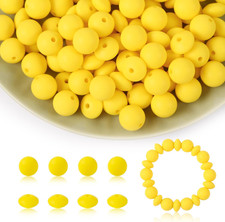 100Pcs Silicone Beads, 12Mm round and Lentil Beads for Keychain, Pen, Necklace,