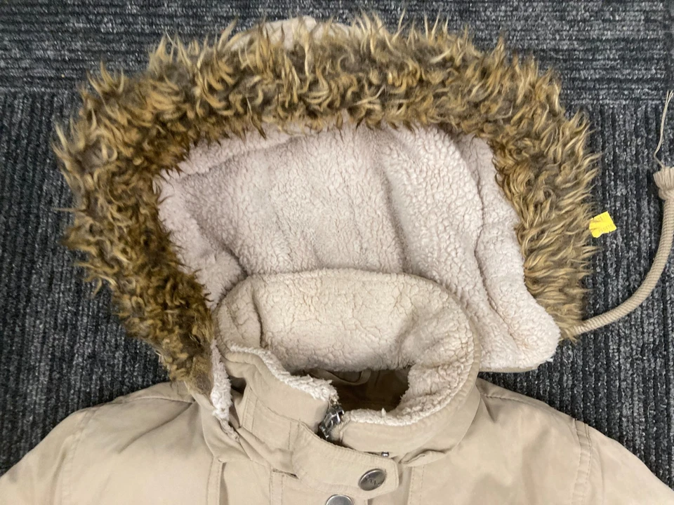 Chaqueta de abrigo acolchada DKNY para mujer con capucha hasta la rodilla talla XS Foto 3 de 4