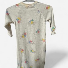 Vintage 80s baby newborn sleeper layette with ABC lion and elephant zoo animals