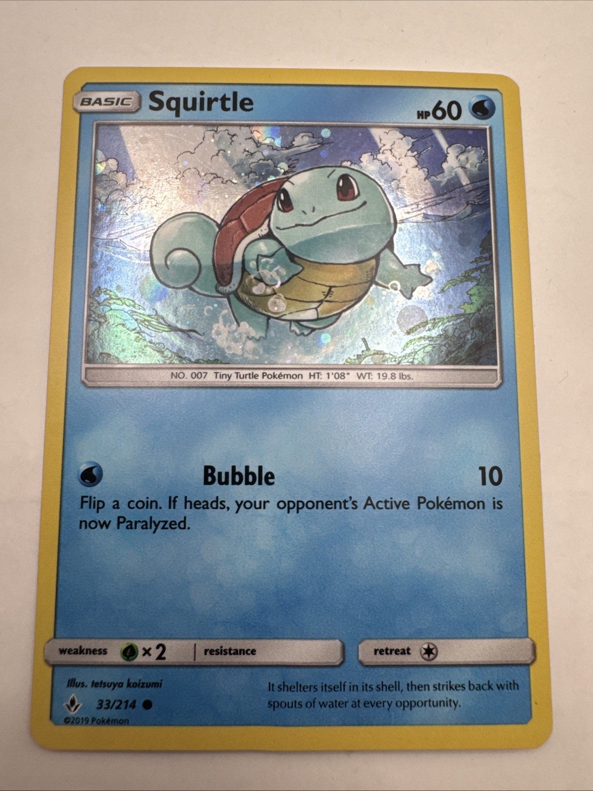 Pokémon TCG Squirtle Unbroken Bonds 33/214 Cosmos Holo Promo