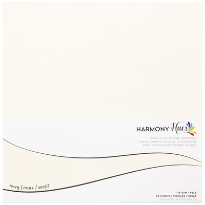 Harmony Hues 65# Cardstock 12''X12'' 50/Pkg-Ivory - 3 Pack