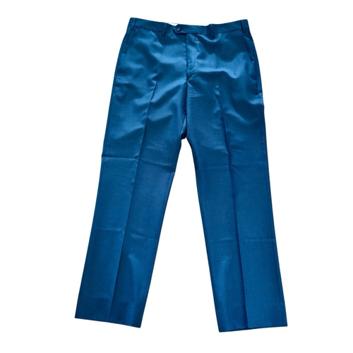 Santorelli ROMEO Luxury Serge Wool Flat Front Dress Pants. Blue. Size 36. - Picture 10 of 10