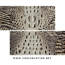 Embossed Leather Croc Ivory Chocolate  Gold, Leather Sheets for Crafters DIY