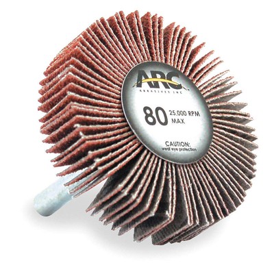 ARC ABRASIVES 11209 Flap Wheel,1 1/2 in Dia,1/2 in W,80 Grit 1GEP6