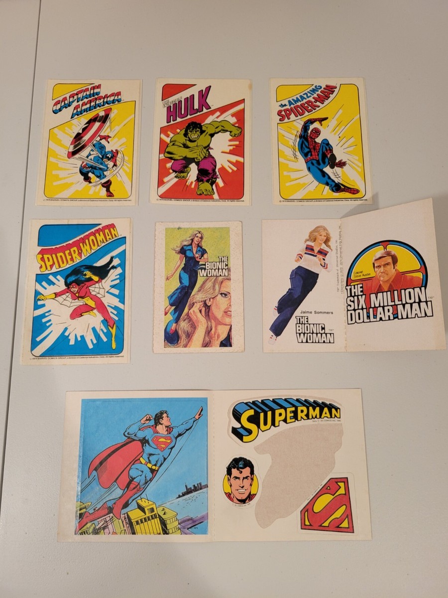 Vintage Marvel Superhero Stickers Assorted Rare Collection 1970s