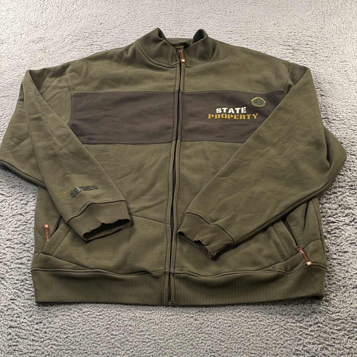 【USED】Sweatshirt Jacket State Property Sweatshirt Jacket Military Green Mens XL Rocawear