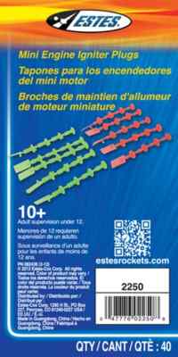 Estes Mini Engine Starter Plugs, for Rocket Engines, (40pcs)