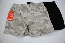 Girls Wonder Nation Mid-Rise Pull-On Shorts, 2-Pack Black/Camo Medium