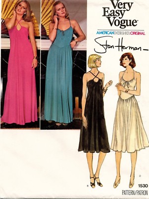 1970's VOGUE Misses' Dress Stan Herman Pattern 1530 Size 14 UNCUT