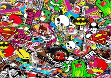 3 A4 Sticker bomb sheets JDM EURO DRIFT stickerbomb car van tablet 31