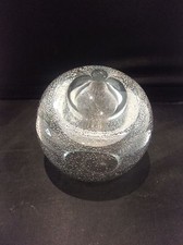 Vintage polnische mundgeblasene Glas &Ouml;llampe Freiform Blasen klar Kunstglas 5"