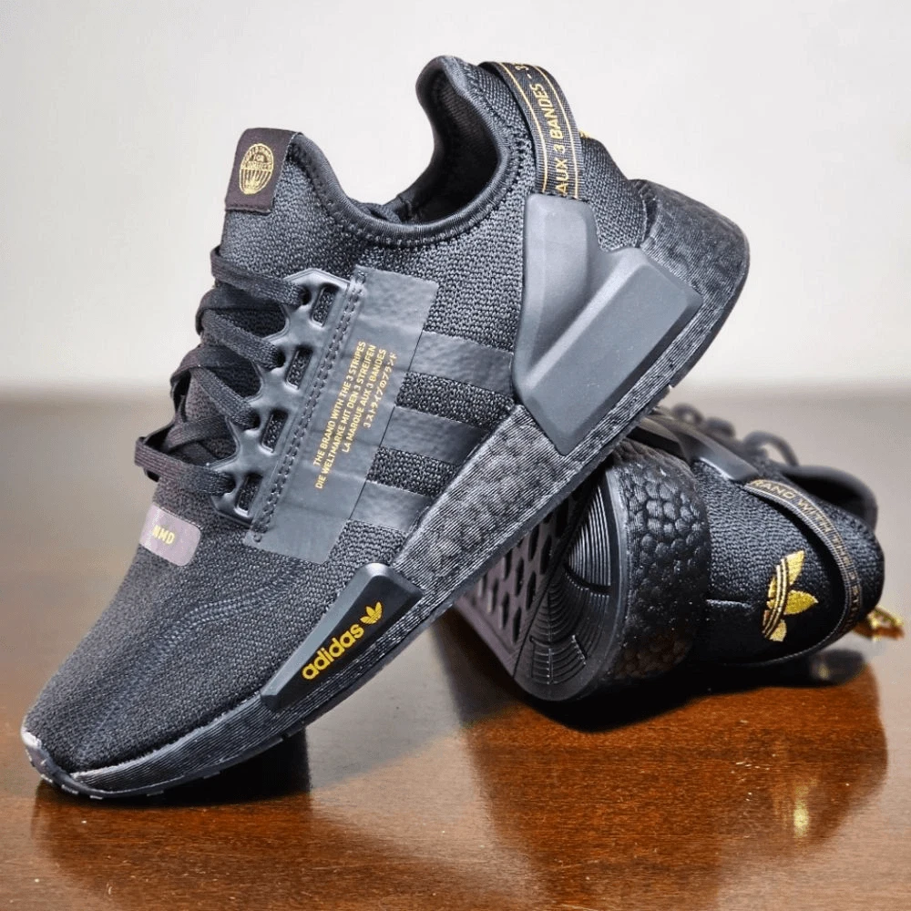 adidas nmd r1 black and gold