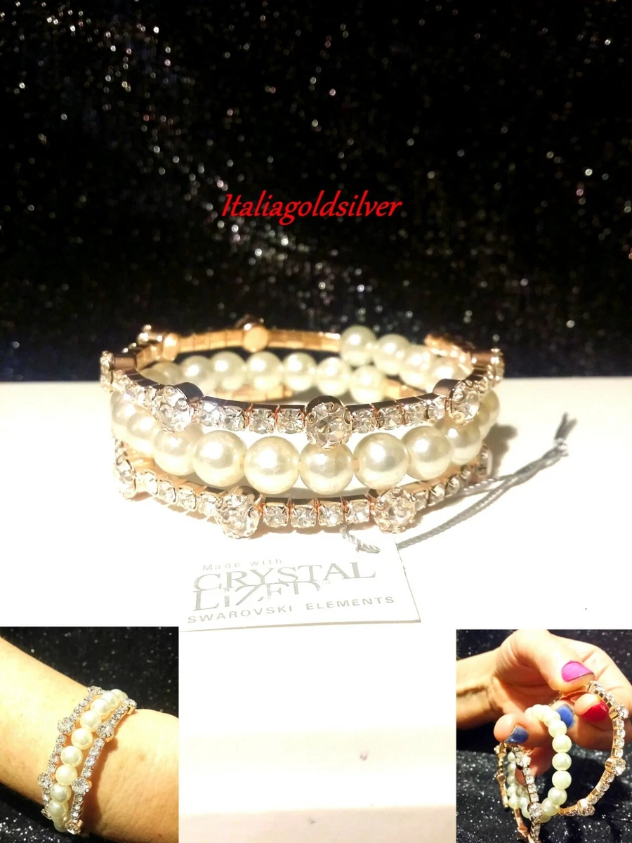 Bracciale con stelle e palline pendenti in oro bianco - Sari Gold