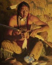 Ceramic Tile Mural Kitchen Backsplash-Sacred Feathers-Native American Indian Art