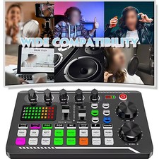 Live Sound Card and Audio Interface WithDJ Mixer and Voice Changer for Streaming