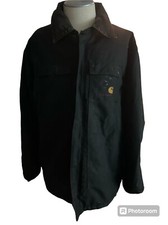 Carhartt Jacket Black Corduroy Collar Mens XL