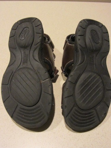 EUC Boys Size 2M Arizona Jean Co Sandals Brown Hook & Loop 012-1314 Excellent - Picture 8 of 13