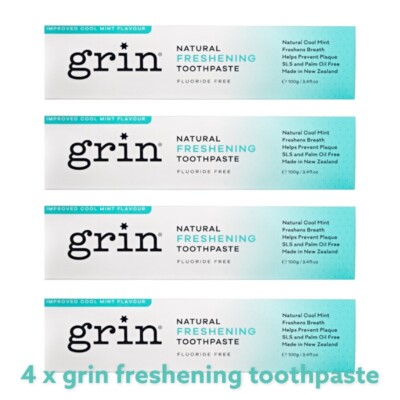 [Grin] 4 x New Zealand Natural Freshening Toothpaste 100g with Manuka Oil