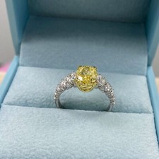 IGI 2.01 CT Oval Brilliant Cut Lab Grown Diamond Ring 18k Two Tone Gold 3.07 ctw
