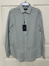 NWT Hart Schaffner Marx size M green stripe button up long sleeve shirt mens 89